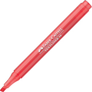 Faber-Castell Textliner 38 Marcador fluorescente, punta biselada, 1-4 mm, Rojo