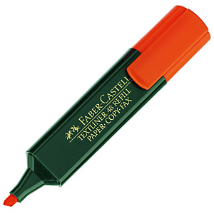 Faber-Castell TEXTLINER 48, marcador fluorescente con punta biselada, 1, 2 y 5 mm, recargable, naranja