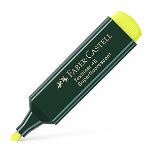 Faber-Castell TEXTLINER 48, marcador fluorescente de punta biselada de 1, 2 y 5 mm, recargable, amarillo