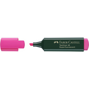 Faber-Castell TEXTLINER 48, marcador fluorescente de punta biselada de 1, 2 y 5 mm, recargable, rosa