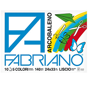 FABRIANO Album Arcobaleno - 24x33cm - 10 fogli - 140gr - 5 colori - Fabriano FABRIANO Album Arcobaleno - 24x33cm - 10 fogli - 140gr - 5 colori - Fabriano