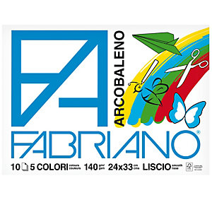 FABRIANO Album Arcobaleno - 24x33cm - 10 fogli - 140gr - 5 colori