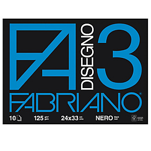 FABRIANO Album F3 - 24x33cm - 10 fogli - neri - 125gr - Fabriano FABRIANO Album F3 - 24x33cm - 10 fogli - neri - 125gr - Fabriano