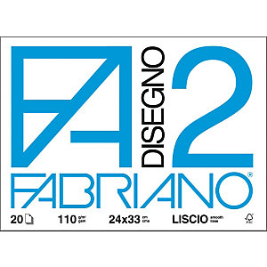 FABRIANO Blocco disegno F2 Ruvido, 20 fogli 24 x 33 cm, 110 g/m²