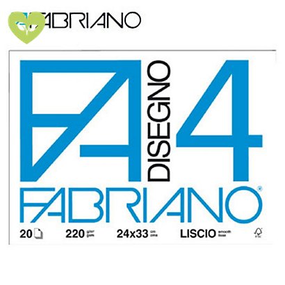 FABRIANO Blocco disegno F4 Liscio riquadrato, 20 fogli 33 x 48 cm, 220 g/m² - 1