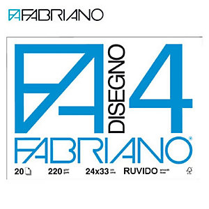 FABRIANO Blocco disegno F4 Ruvido, 20 fogli 33 x 48 cm, 200 g/m²
