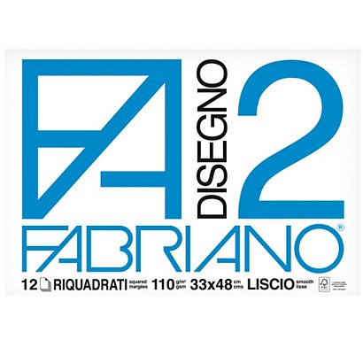 FABRIANO Blocco F2 - 33x48cm - 12 fogli - 110gr - liscio - squadrato - collato - 1