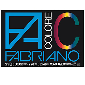 FABRIANO Blocco FaColore - 33x48cm - 25 fogli - 220gr - 5 colori - Fabriano FABRIANO Blocco FaColore - 33x48cm - 25 fogli - 220gr - 5 colori - Fabriano