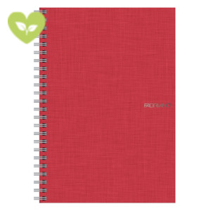FABRIANO Blocco spiralato EcoQua A4, 70 fogli 1 rigo, Copertina in carta tela antigraffio, Lampone FABRIANO Blocco spiralato EcoQua A4, 70 fogli 1 rigo, Copertina in carta tela antigraffio, Lampone
