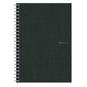 Fabriano Blocco spiralato EcoQua A4, 70 fogli 1 rigo, Copertina in carta tela antigraffio, Nero Fabriano Blocco spiralato EcoQua A4, 70 fogli 1 rigo, Copertina in carta tela antigraffio, Nero