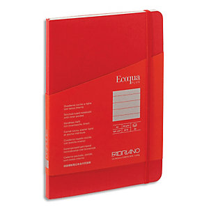 FABRIANO Carnet ECOQUA PLUS A5 couverture souple 80 pages lignées. Coloris rouge
