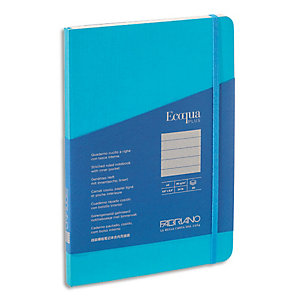 FABRIANO Carnet ECOQUA PLUS A5 couverture souple 80 pages lignées. Coloris turquoise