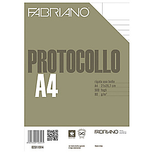 Fabriano Carta fotocopie uso bollo con margini per stampanti laser e ink-jet - F.to A4 - 80 g/mq Fabriano Carta fotocopie uso bollo con margini per stampanti laser e ink-jet - F.to A4 - 80 g/mq