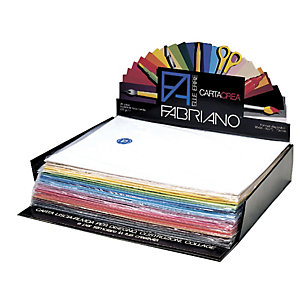 FABRIANO Cartoncino Cartacrea - 35x50cm - 220gr - colori assortiti  - Expo 260 pezzi