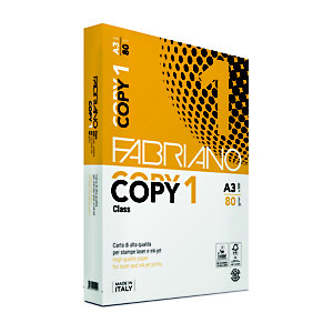 FABRIANO Copy 1 Class Carta per fotocopie e stampanti A3, 80 g/m², Bianco (risma 500 fogli)