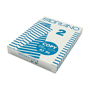Fabriano Copy 2 Carta per fotocopie A3 per Fax, Fotocopiatrici, Stampanti Laser e Inkjet, 80 g/m², Bianco (risma 500 fogli) Fabriano Copy 2 Carta per fotocopie A3 per Fax, Fotocopiatrici, Stampanti Laser e Inkjet, 80 g/m², Bianco (risma 500 fogli)