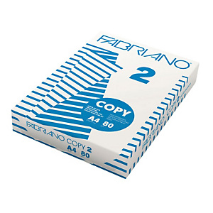 Fabriano Copy 2 Carta per fotocopie A4 per Fax, Fotocopiatrici, Stampanti Laser e Inkjet, 80 g/m², Bianco (confezione 5 risme) Fabriano Copy 2 Carta per fotocopie A4 per Fax, Fotocopiatrici, Stampanti Laser e Inkjet, 80 g/m², Bianco (confezione 5 risme)