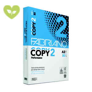 FABRIANO Copy 2 Performance Carta per fotocopie e stampanti A3, 80 g/m², Bianco (risma 500 fogli) FABRIANO Copy 2 Performance Carta per fotocopie e stampanti A3, 80 g/m², Bianco (risma 500 fogli)