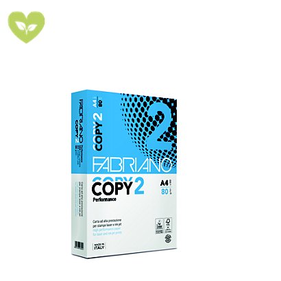 FABRIANO Copy 2 Performance Carta per fotocopie e stampanti A4, 80 g/m², Bianco (risma 500 fogli)