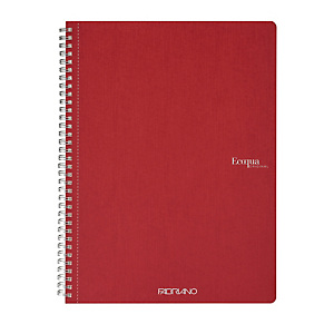 FABRIANO Maxiquaderno Ecoqua original - spiralato - A4 - 90gr - 5mm - 70 fogli - rosso scuro FABRIANO Maxiquaderno Ecoqua original - spiralato - A4 - 90gr - 5mm - 70 fogli - rosso scuro