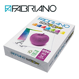 Fabriano Multip@per Carta multiuso A4 per Fax, Fotocopiatrici, Stampanti Laser e Inkjet, 200 g/m², Bianco (confezione 250 fogli) Fabriano Multip@per Carta multiuso A4 per Fax, Fotocopiatrici, Stampanti Laser e Inkjet, 200 g/m², Bianco (confezione 250 fogli)