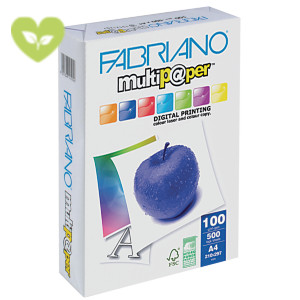 FABRIANO Multip@per Carta per fotocopie e stampanti A4, 100 g/m², Bianco (risma 500 fogli)