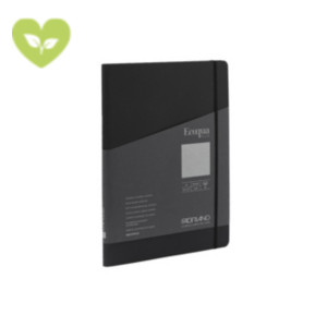 FABRIANO Quaderno con elastico e spirale nascosta Ecoqua Plus A4, 70 fogli 1 rigo, 90 g/m², Nero FABRIANO Quaderno con elastico e spirale nascosta Ecoqua Plus A4, 70 fogli 1 rigo, 90 g/m², Nero