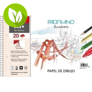 FABRIANO Sketchpad Wire Bloc de papel de dibujo, espiral, 130 g, A4+, 20 hojas, micro, liso, 2 taladros FABRIANO Sketchpad Wire Bloc de papel de dibujo, espiral, 130 g, A4+, 20 hojas, micro, liso, 2 taladros