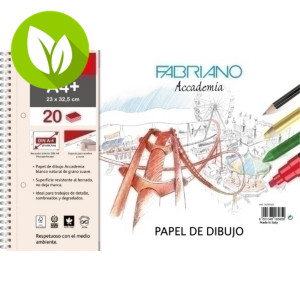 FABRIANO Sketchpad Wire Bloc de papel de dibujo, espiral, 130 g, A4+, 20 hojas, micro, liso, recuadro, 2 taladros FABRIANO Sketchpad Wire Bloc de papel de dibujo, espiral, 130 g, A4+, 20 hojas, micro, liso, recuadro, 2 taladros
