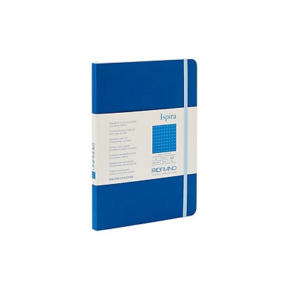 FABRIANO Taccuino con elastico Ispira A5, 96 pagine 1 rigo, 85 g/m², Copertina flessibile, Blu - 1