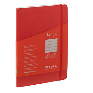 FABRIANO Taccuino Ecoqua Plus - con elastico - rilegatura cucita - A5 - 5 mm - 80 fogli - righe - lampone FABRIANO Taccuino Ecoqua Plus - con elastico - rilegatura cucita - A5 - 5 mm - 80 fogli - righe - lampone