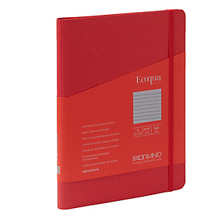 FABRIANO Taccuino Ecoqua Plus - con elastico - spiralato - A5 - 70 fogli - righe - lampone FABRIANO Taccuino Ecoqua Plus - con elastico - spiralato - A5 - 70 fogli - righe - lampone