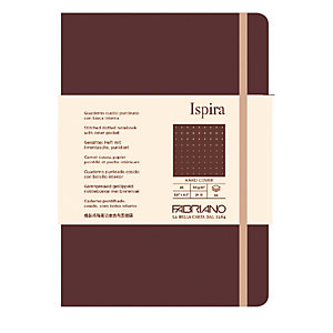 FABRIANO Taccuino Ispira - con elastico - copertina flessibile - A5 - 96 fogli - puntinato - marrone