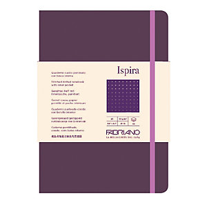 FABRIANO Taccuino Ispira - con elastico - copertina flessibile - A5 - 96 fogli - puntinato - viola