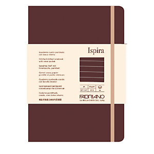 FABRIANO Taccuino Ispira - con elastico - copertina flessibile - A5 - 96 fogli - righe - marrone