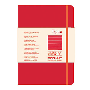 FABRIANO Taccuino Ispira - con elastico - copertina flessibile - A5 - 96 fogli - righe - rosso