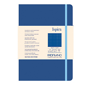 FABRIANO Taccuino Ispira - con elastico - copertina rigida - A5 - 96 fogli - puntinato - blu royal FABRIANO Taccuino Ispira - con elastico - copertina rigida - A5 - 96 fogli - puntinato - blu royal