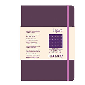 FABRIANO Taccuino Ispira - con elastico - copertina rigida - A5 - 96 fogli - puntinato - viola