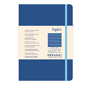FABRIANO Taccuino Ispira - con elastico - copertina rigida - A5 - 96 fogli - righe - blu royal