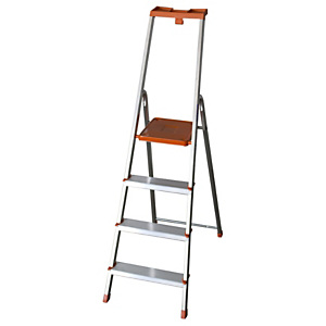 FACAL Scala in alluminio Eurodomus Plus, 4 gradini, Portata max 150 kg FACAL Scala in alluminio Eurodomus Plus, 4 gradini, Portata max 150 kg