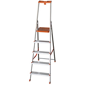 FACAL Scala in alluminio Eurodomus Plus, 5 gradini, Portata max 150 kg FACAL Scala in alluminio Eurodomus Plus, 5 gradini, Portata max 150 kg