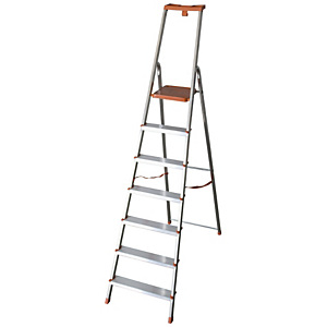 FACAL Scala in alluminio Eurodomus Plus, 7 gradini, Portata max 150 kg FACAL Scala in alluminio Eurodomus Plus, 7 gradini, Portata max 150 kg