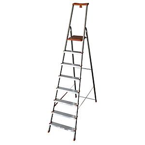 FACAL Scala in alluminio Eurodomus Plus, 8 gradini, Portata max 150 kg FACAL Scala in alluminio Eurodomus Plus, 8 gradini, Portata max 150 kg