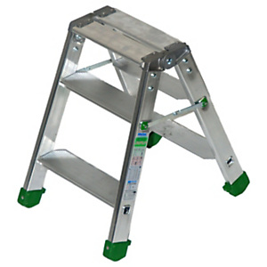 FACAL Scaletta a doppia salita in alluminio Dupla, 2 gradini + pianetto, Portata max 150 kg FACAL Scaletta a doppia salita in alluminio Dupla, 2 gradini + pianetto, Portata max 150 kg