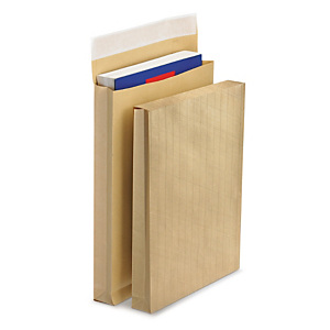 Fadenverstärkte Versandtaschen mit Seitenfalten und Blockboden RAJA, braun Fadenverstärkte Versandtaschen mit Seitenfalten und Blockboden RAJA, braun