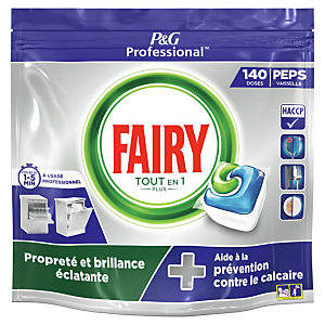 Fairy Tout En 1 Plus - Tablette de lavage lave-vaisselle tout-en-un - Sachet de 140 Fairy Tout En 1 Plus - Tablette de lavage lave-vaisselle tout-en-un - Sachet de 140