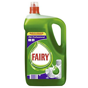 Fairy Lavavajillas Profesional Original Verde, 5 l, Biodegradable, Limpieza manual y Acabado profesional, Tapón Rosca