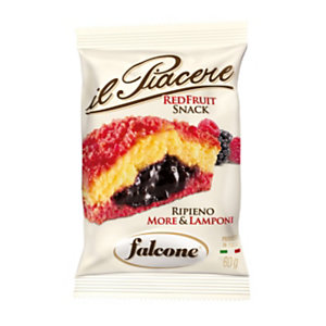 FALCONE Snack RedFruit Il Piacere, More e Lamponi, 60 g