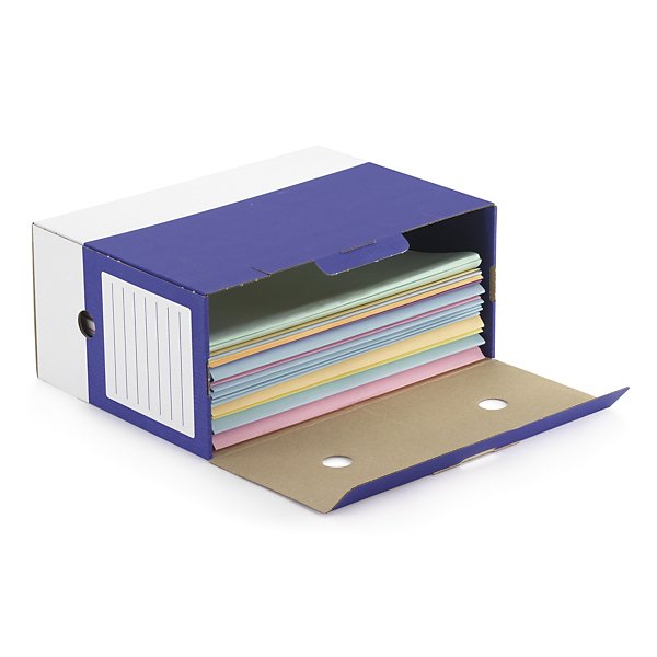 Faldone per archivio in cartone ondulato bianco e blu - 2