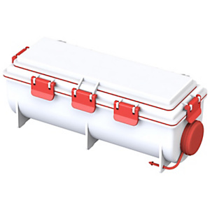 FALPI Dispenser per l'impregnazione di panni in rotolo Sani Roll, Polipropilene, 27 x 11 x 10,5 cm, Bianco/Rosso FALPI Dispenser per l'impregnazione di panni in rotolo Sani Roll, Polipropilene, 27 x 11 x 10,5 cm, Bianco/Rosso